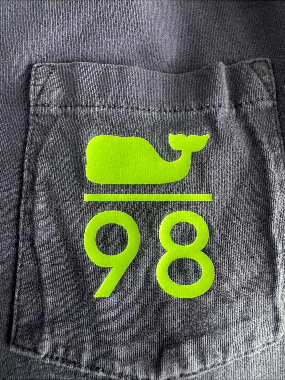 Vineyard Vines Gray Sweater with Neon Green Whale Logo